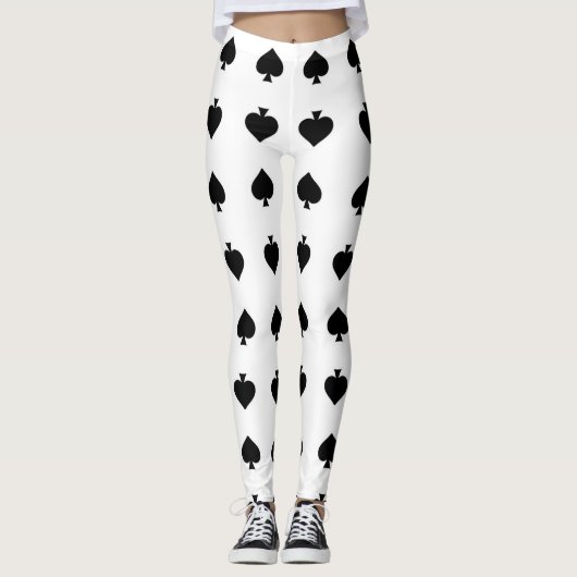 Leggings pelles noires sur le blanc (Devant)