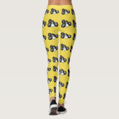 Leggings Pelouse Et Kitty Sur Jaune, (Dos)