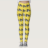 Leggings Pelouse Et Kitty Sur Jaune, (Devant)