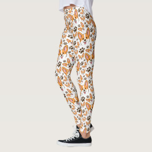 Leggings Pembroke Welsh Corgi Chien Coquelicot