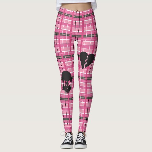 Leggings Pendk Rock Pink Plaid (Devant)