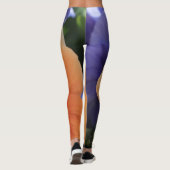 Leggings Pensées oranges et pourpres, photo florale 81, (Dos)