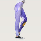 Leggings Pensées pourpres avec floral central jaune, photo (Droite)