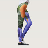 Leggings Pensées pourpres et oranges avec la photo florale (Droite)