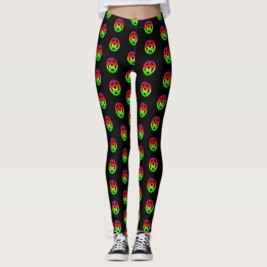 Leggings Pentacles psychédéliques (Devant)