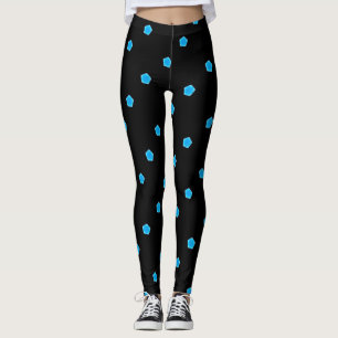 Leggings pentagone bleu noir