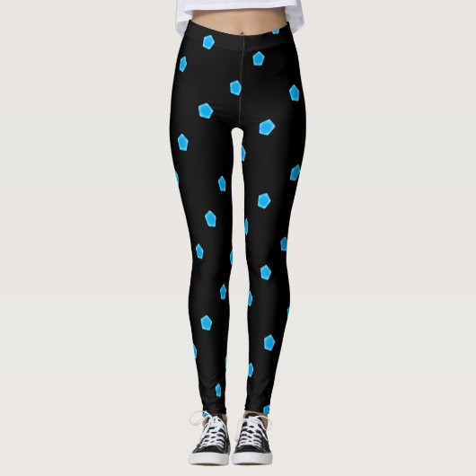 Leggings pentagone bleu noir (Devant)