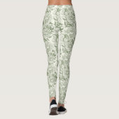 Leggings Peoné et papillons bloc impression, sauge vert et (Dos)