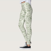Leggings Peoné et papillons bloc impression, sauge vert et (Gauche)