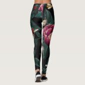 Leggings Peonies colorées : motif de grandes fleurs. (Dos)