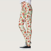 Leggings Pépites d'orange Aquarelle Motif Floral (Gauche)
