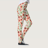 Leggings Pépites d'orange Aquarelle Motif Floral (Droite)