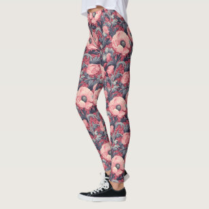 Leggings Pépites roses vintages florales