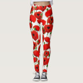 Leggings Pépites rouges modèle floral (Devant)