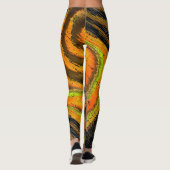 Leggings Pequeno mosaico amarelado transversal e deformado (Dos)