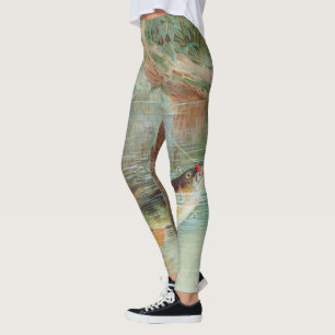 Leggings Perche jaune par S.A. Kilbourne, Poisson vintage