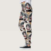 Leggings Père Noël coincé dans un Snow Globe Funny Christma (Gauche)