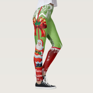 Leggings Père Noël De Noël Avec Un Pantalon De Jambes De Bo