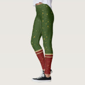 Leggings père Noël Elf Rouge et Vert Noël (Gauche)