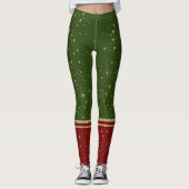 Leggings père Noël Elf Rouge et Vert Noël (Devant)