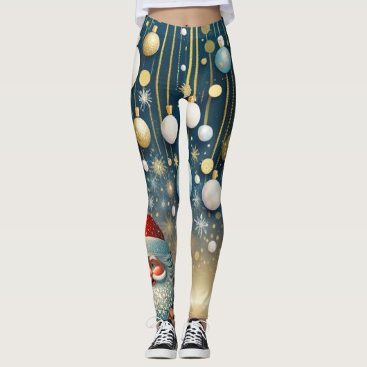 Leggings Père Noël en train de filer (Devant)