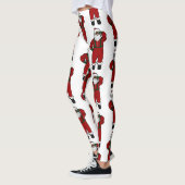 Leggings père Noël en velours rouge noir (Gauche)