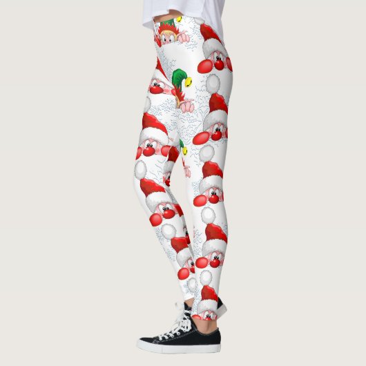Leggings Père Noël et Elf Cute et drôle Caractères Pékin (Gauche)