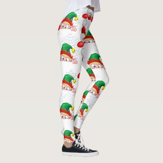 Leggings Père Noël et Elf Cute et drôle Caractères Pékin (Droite)