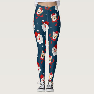 Leggings Père Noël et Motif de Corgi