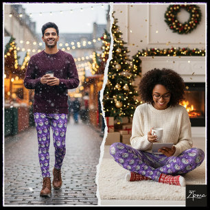 Leggings Père Noël Noël Violet