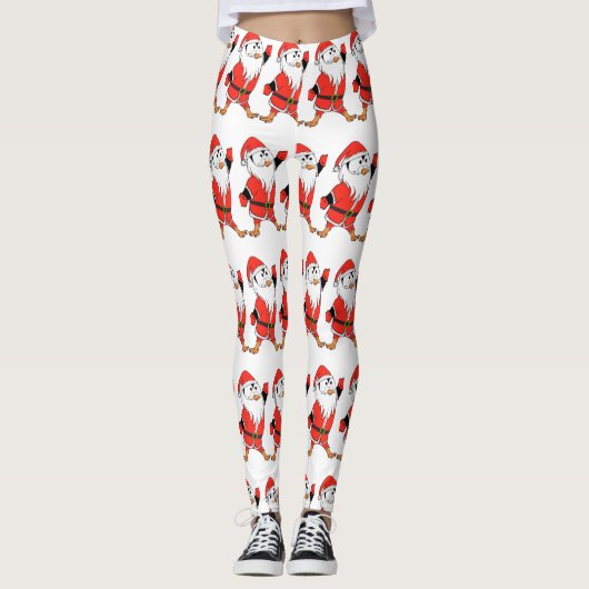 Leggings Père Noël Penguin Prêt pour Noël (Devant)