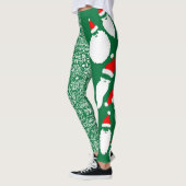 Leggings Père Noël verte avec lettres (Gauche)