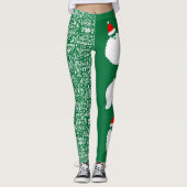 Leggings Père Noël verte avec lettres (Devant)