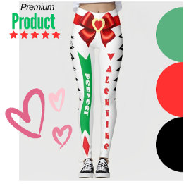 Leggings Perfect Valentine Cadeau personnalisé Bow et conce