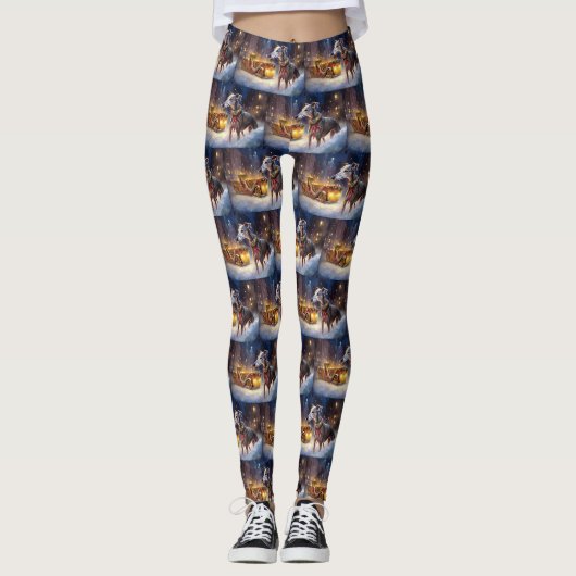 Leggings Période des Fêtes de Noël Greyhound (Devant)