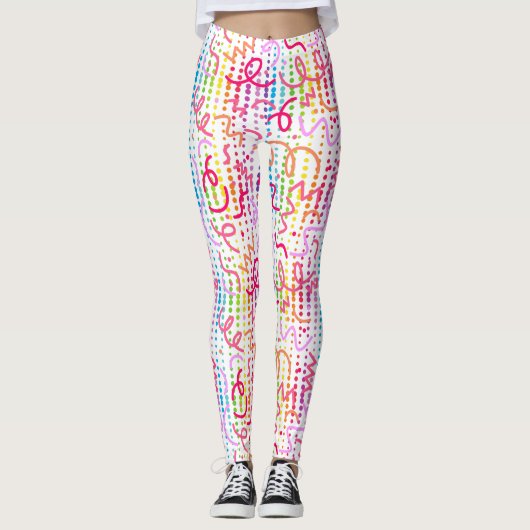 Leggings Perles de couleur à gribouiller (Devant)