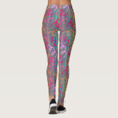 Leggings Perles de couleur Doodle Gris BG (Dos)
