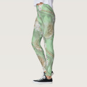 Leggings Perles de la campagne verte de soie et d'ivoire (Gauche)