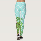 Leggings Perroquet et papillon turquoise (Dos)