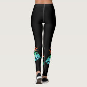 Leggings Perroquet macaw tropical sur noir (Dos)