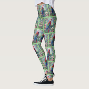 Leggings Perroquet Oiseau Jungle Floral Impressionnisme pei