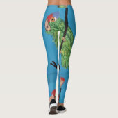 Leggings perroquet vert sauvage bleu (Dos)