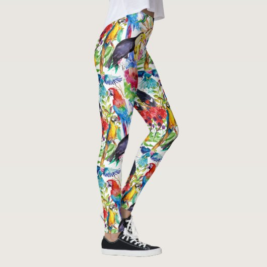 Leggings Perroquets colorés 2 d'aquarelle (Droite)