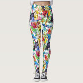 Leggings Perroquets colorés 2 d'aquarelle (Devant)
