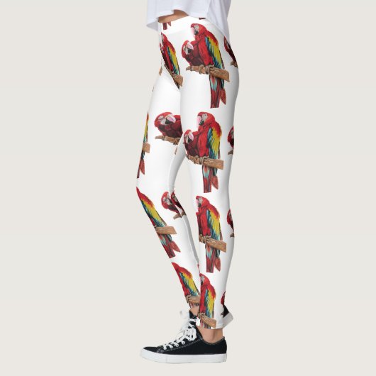 Leggings Perroquets de perroquets de macaw rouge pattes d'a (Gauche)