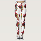 Leggings Perroquets de perroquets de macaw rouge pattes d'a (Devant)