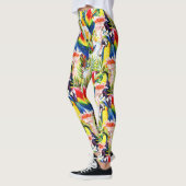 Leggings Perroquets Et Feuilles De Palmiers (Gauche)