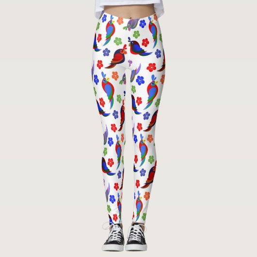 Leggings Perroquets et fleurs (Devant)