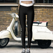 Leggings Personalize Text Cute Black White Stripes Template