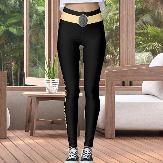 Leggings Personalized Black Beige Custom Made Pet Cat Lover